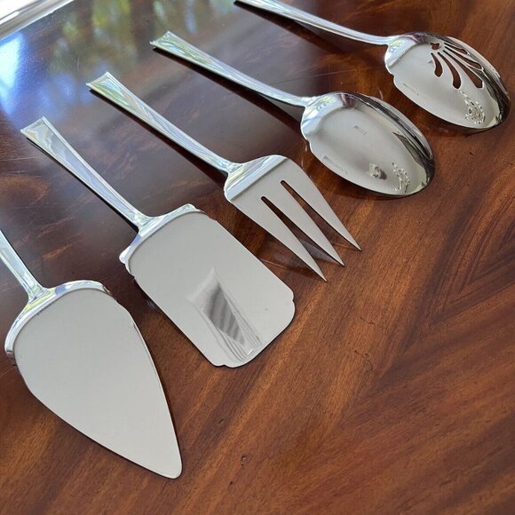 Lenox 5 Pc Serve Set Stainless Scalloped Contemporary Vietnam - Picture 3 of 10